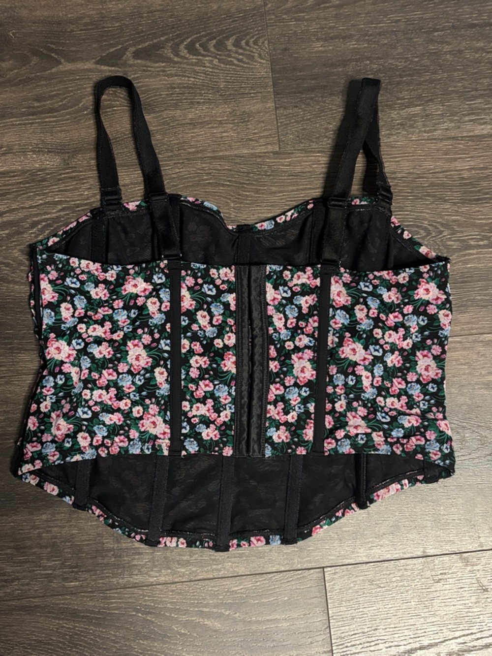 Torrid Corset Top with Pink & Green Floral - Picture 2 of 6